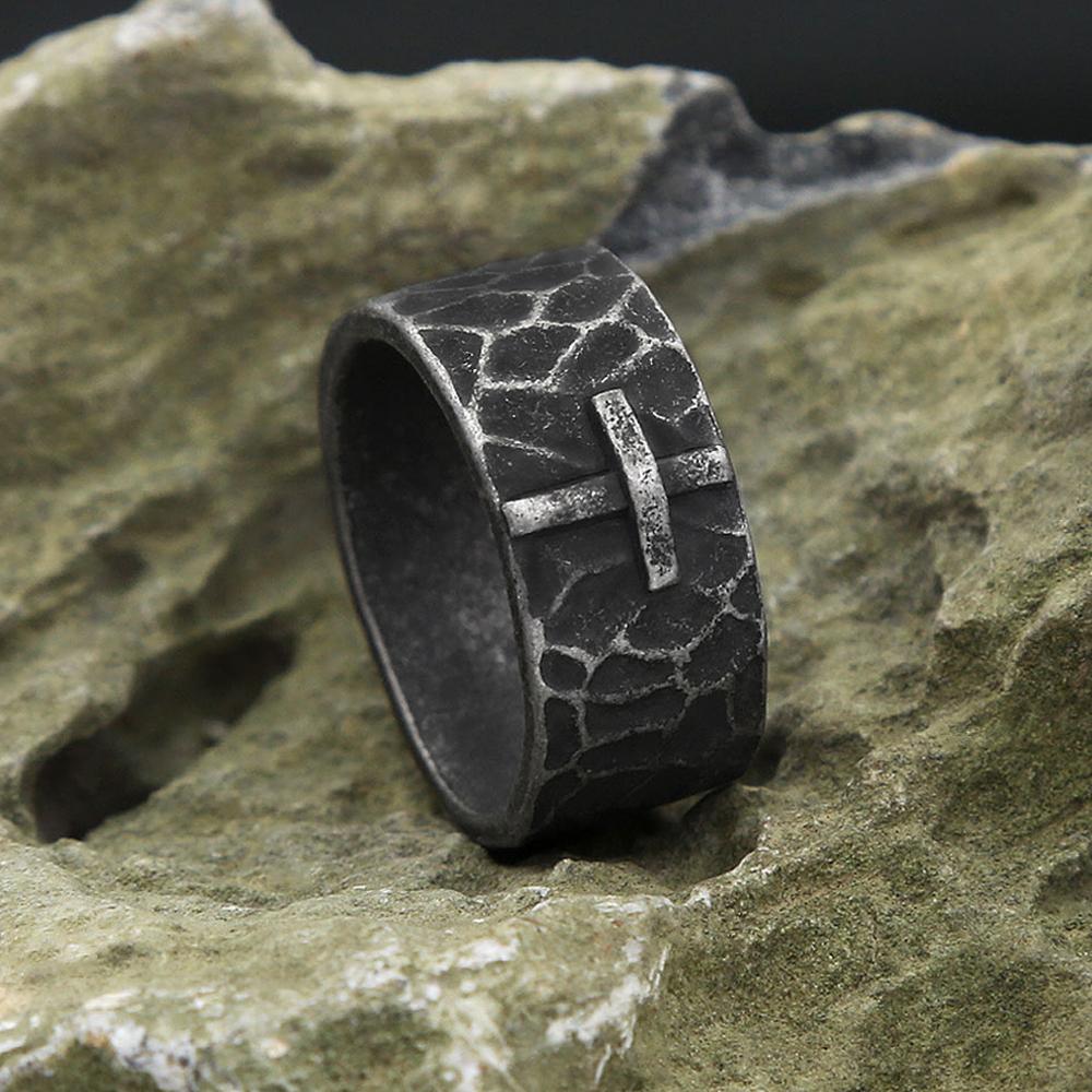 Vintage Unique Stainless Steel Cross Rings For Man Women Punk Hip Hop Fashion Simple Biker Ring Amulet Jewelry Gift Dropshipping