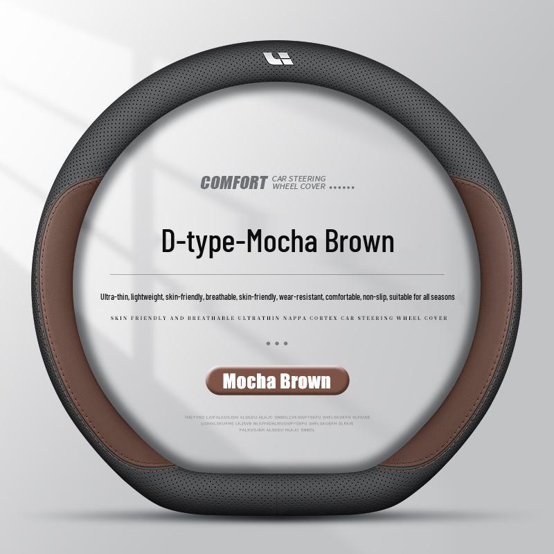 Ultra-Thin Genuine Leather Steering Wheel Cover for Ideal L6/L7/L8/L9 MEGA ONE – Anti-Slip, All-Season