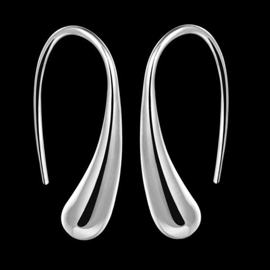 1 пара женских висячих серег из нержавеющей полированной меди, сплошной цвет, полые капли воды, антиаллергенный крючок для ушей, легкие украшения для ушей