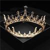 Барокко Винтаж Королевская Королева Король Круглая Хрустальная Свадебная Корона Свадебные Тиары и Короны Диадема Свадебные Украшения для Волос Аксессуары