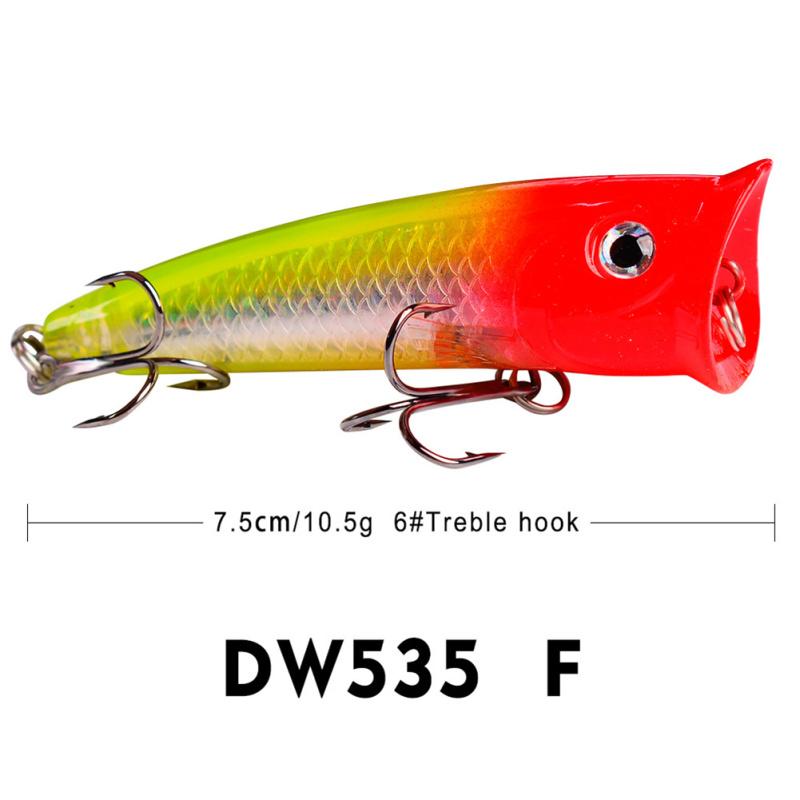 7,5 см 10,5 г Поппер, рыболовная приманка, жесткая искусственная приманка, приманка для ловли карпа, воблер, воблер