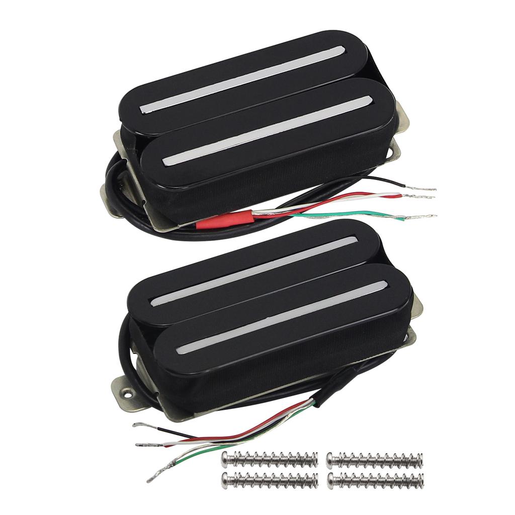 FLEOR Комплект звукоснимателей Humbucker с горячими двойными рельсами для грифа и бриджа, для электрогитары, Белый/Черный