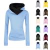 Женская повседневная модная толстовка с капюшоном, однотонная толстовка
