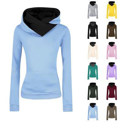 Женская повседневная модная толстовка с капюшоном, однотонная толстовка