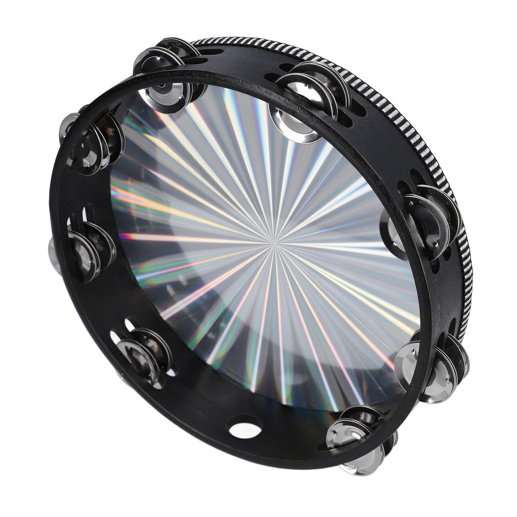 Сияющий бубен Светоотражающий Чистый Звонкий Звук Двухрядный Колокольчик Барабан Ручной Ударный Инструмент 10 Дюймов