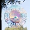 Shell Pearl 3D Mandala Wind Chime Metal Rotating Art for Indoor Outdoor Home Decor Thanksgiving Christmas Gift Coastal Style