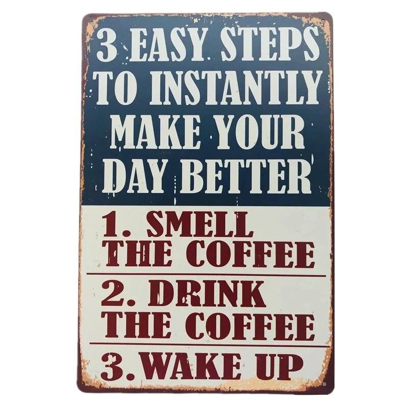 Vintage Metal Tin Signs Wall Decor Plaque Retro CafeArt Posters Kitchen Bar Pub Club Coffee Shop Plate Room Decoration