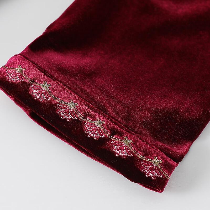 Pasite Velvet Embroidered Chinese Style Mother of the Bride/Groom Dress