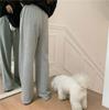 145 см Маленькие женские брюки с высокой посадкой и широкими штанинами серого цвета - Универсальная мягкая повседневная спортивная одежда для осени/зимы