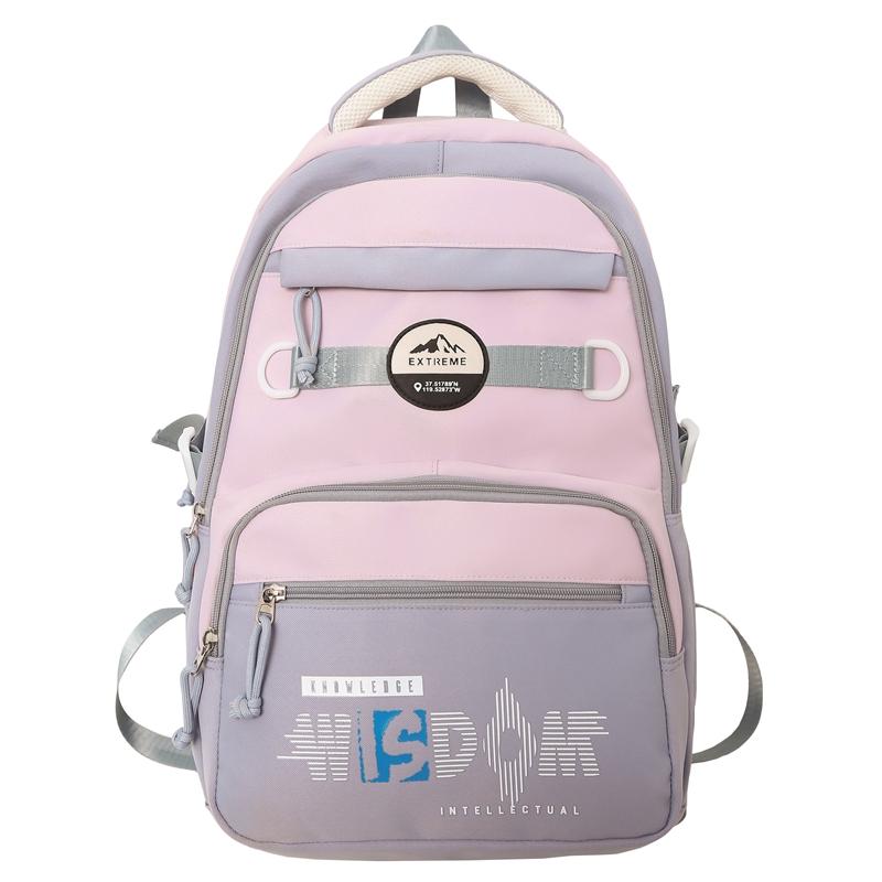 Рюкзак для школьников средней школы с цветными блоками и большой вместимостью для девочек и мальчиков