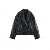 Womens Faux Leather Pilot Jacket Casual Fashion Outerwear