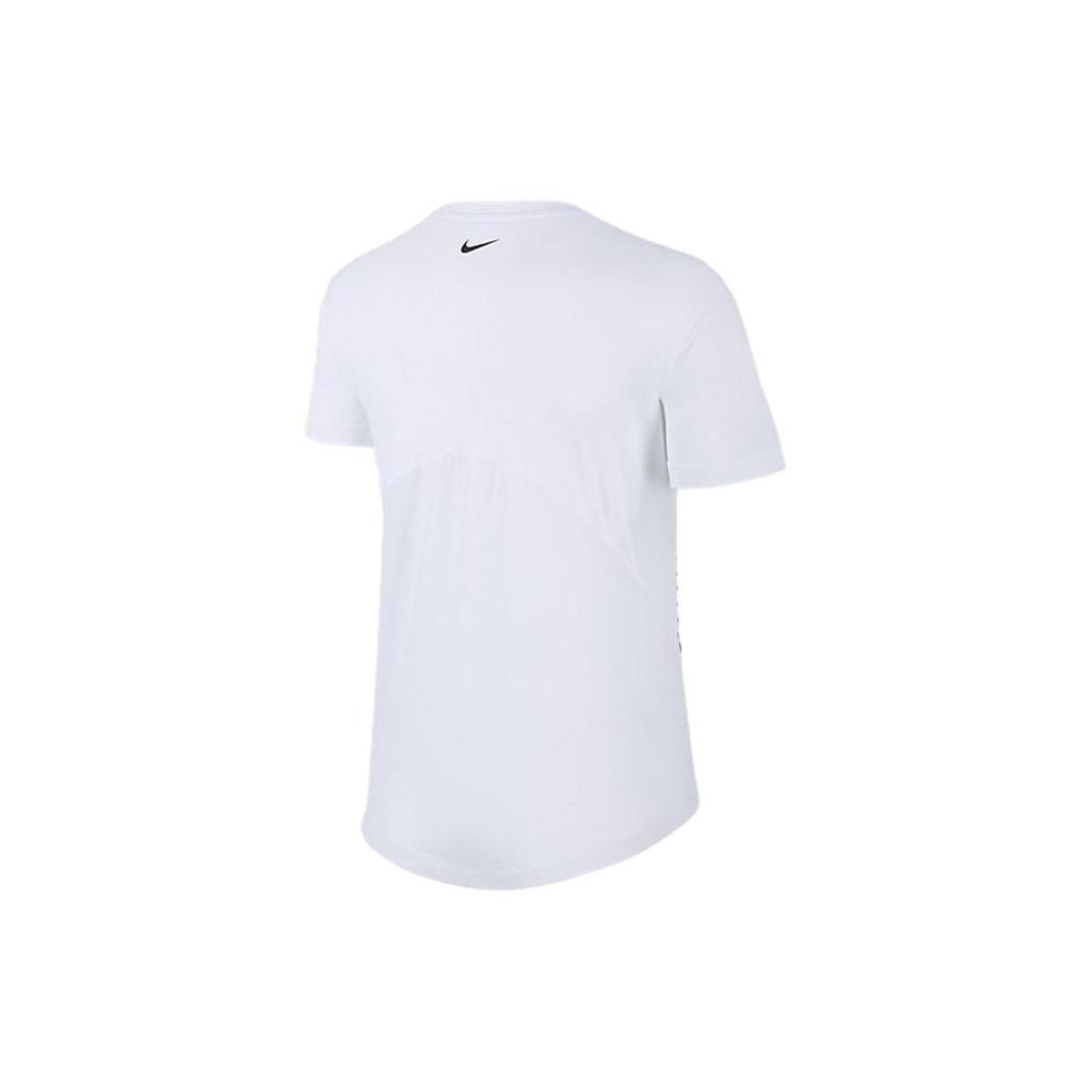 Nike Спортивная футболка с винтажным логотипом и круглым вырезом, женские топы, белые AQ5205-100