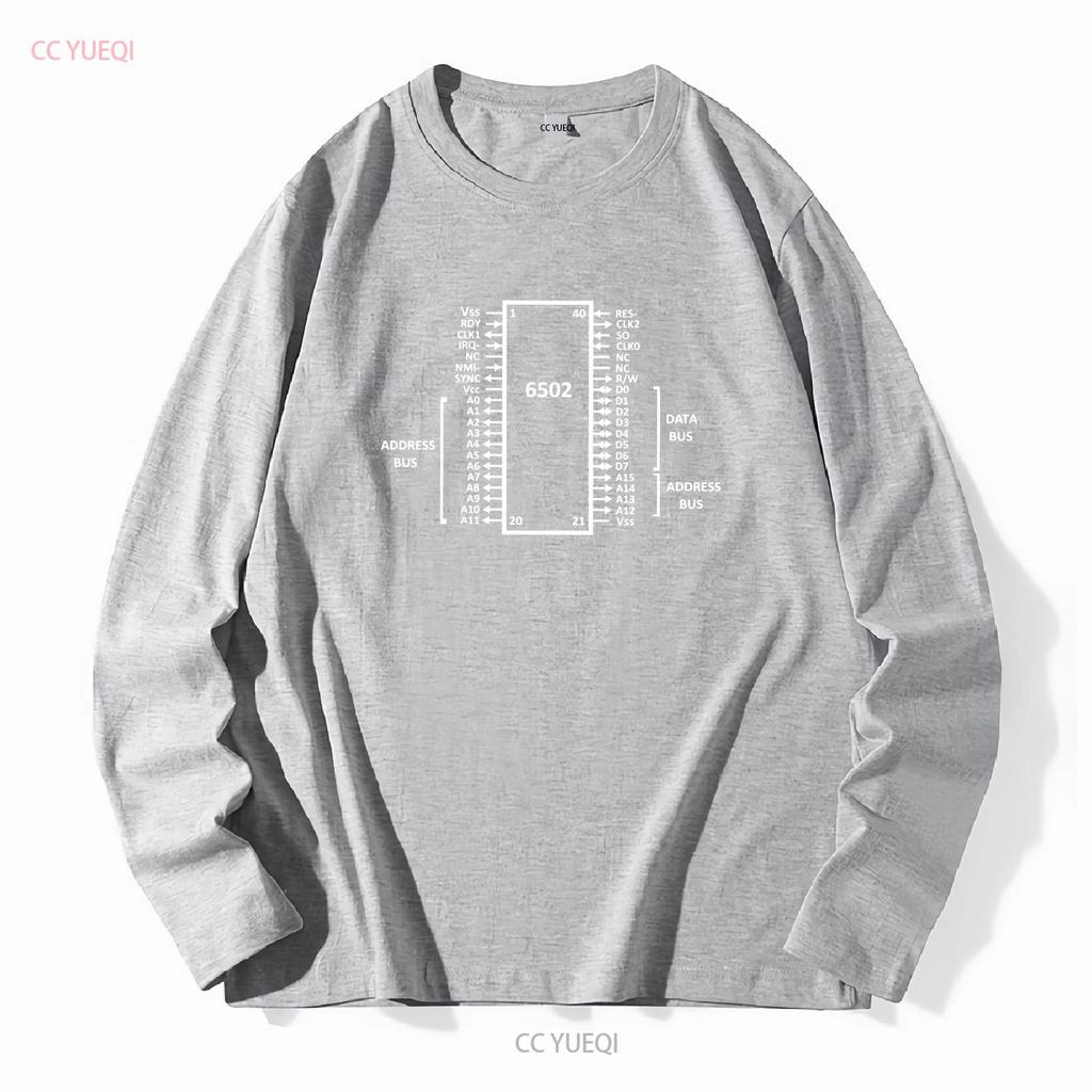 MOS 6502 CPU computer electronics classic style T Shirt long or short sleeves vintage Washed fashion Top For Everyday Wear