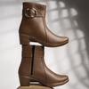 Shoetopia Женские короткие ботильоны на массивном каблуке с нескользящей подошвой, удобные модные ботильоны на щиколотку | Мягкая амортизирующая подошва | Для повседневной носки, вечеринок и зимы