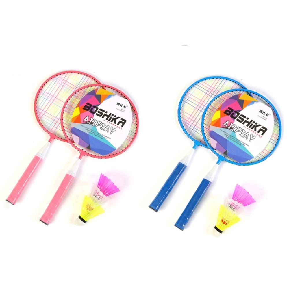 Iron Alloy Children Badminton Rackets with Carrying Bag Double Racquet Set New Kids Badminton Set