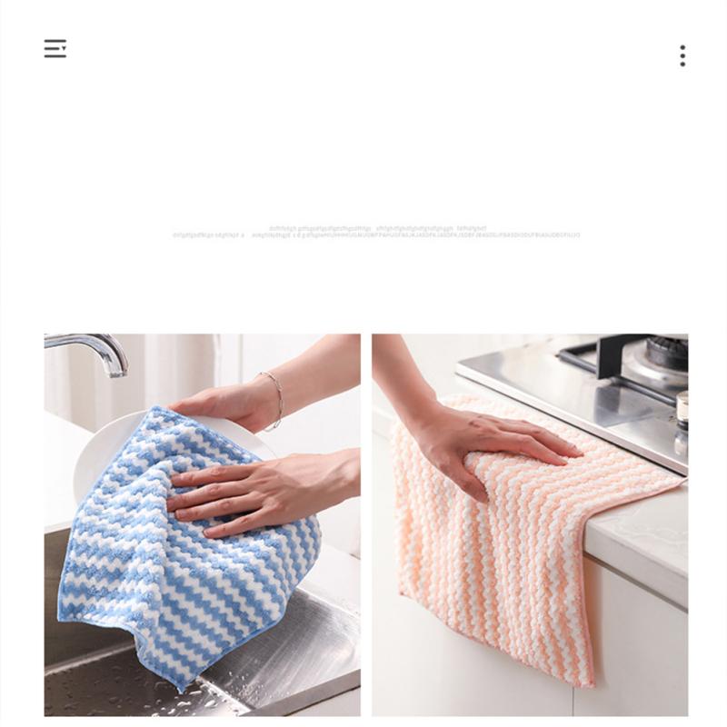 Коралловый флис, утолщенная волна, полотенце для мытья посуды, тряпка, кухонные принадлежности для мытья посуды