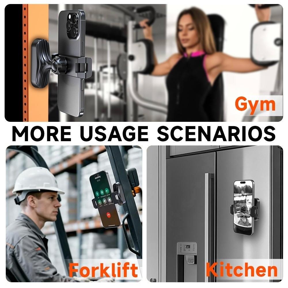 Adjustable Magnetic Phone Holder Phone Holder Clamp Gym Forklift Kitchen