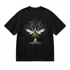 Women's Botanical Bee and Tree Tee Unisex Black 100% Cotton Summer Graphic Shirt