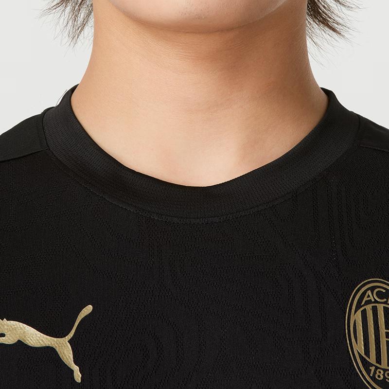 Puma Футболка Ac Milan Soccer Training с коротким рукавом, удобная, дышащая, повседневная, мужская, черная 777496-04