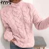 Women's Fashion Casual Fall Winter Solid Color Print Long Sleeve Half Turtleneck Sweaters