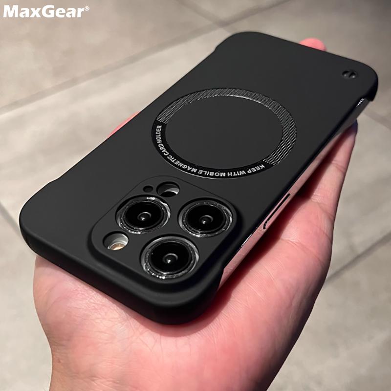 Безрамный магнитный чехол для беспроводной зарядки Magsafe для iPhone 15 14 13 12 11 Pro Max XR X XS 7 8 Plus SE Hard PC Armor Capa