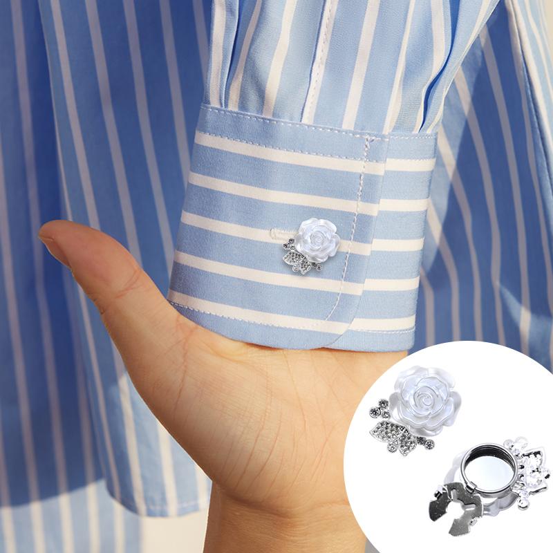 1 шт. Аксессуары Свадебная Пуговица Украшение Подарок Ювелирные изделия Гальванопокрытие Форма Розы Стразы Запонки Изысканные 30/40x17мм