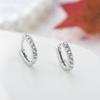 925 Sterling Silver Circle Hoop Earrings Cubic Zirconia Dainty Delicate Earrings Jewelry For Women S -E14