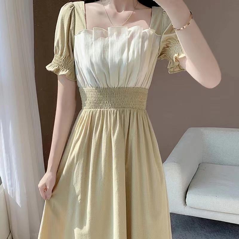 Женское платье Gentle Wind Design Sense of Puff с рукавами-фонариками, летнее, темпераментное, с талией, улучшенное, удобное, средней длины