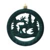 Pack Of 3 Flocked Round Christmas Tree Ornaments Velvety Soft Texture Multi Scene Holiday Hanging Decorations For Xmas Party Home