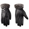 Driving Motorcycle Windproof Thicken Warm Touch Screen Gloves Leather Mittens Faux Fur Gloves