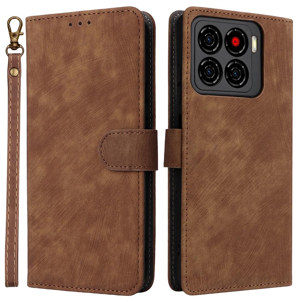 Для ZTE Blade A56 Чехол-кошелек с RFID-защитой из ПУ кожи Чехол для телефона Подставка с ремешком