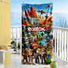 Roblox Beach Towel High Absorbency & Quick-Dry Comfortable Lightweight Suitable for Sports, Travel, Swimming, Yoga, Bathroom, Beach, And Pool