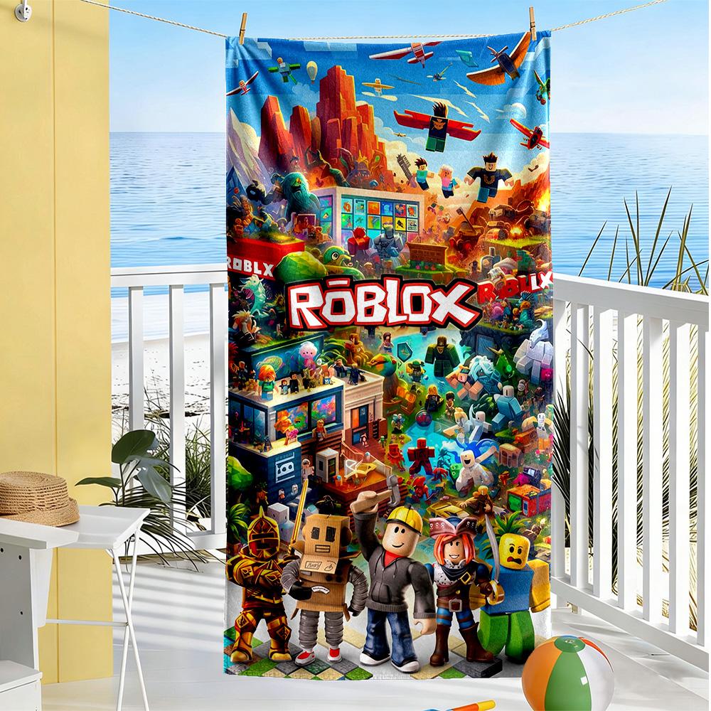 Roblox Beach Towel High Absorbency & Quick-Dry Comfortable Lightweight Suitable for Sports, Travel, Swimming, Yoga, Bathroom, Beach, And Pool