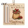 Decorative Gift Accessories for Friends Rustic Santa Reindeer Money Holder Ornament, Wooden Cash Card Creative Ornaments Clip with Slot, Christmas