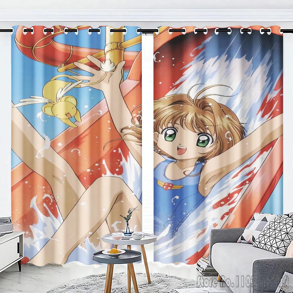 Cardcaptor Sakura Оконная штора 3D-принт Светонепроницаемые шторы Декор для гостиной спальни Детский подарок