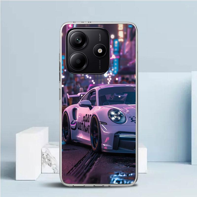 Спортивный автомобиль 911 Мягкий чехол для телефона Xiaomi Redmi Note 15 14 13 12 Pro Plus Чехол для телефона 14S 11S 11T 11E 10S 10 4G Чехол с рисунком Redmi Нет