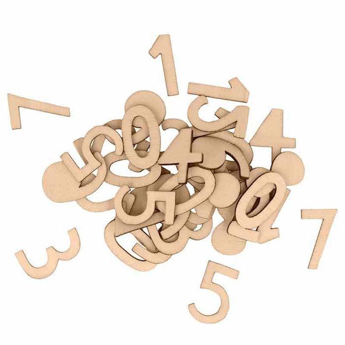 52 Mini Wooden Silhouettes - Numbers