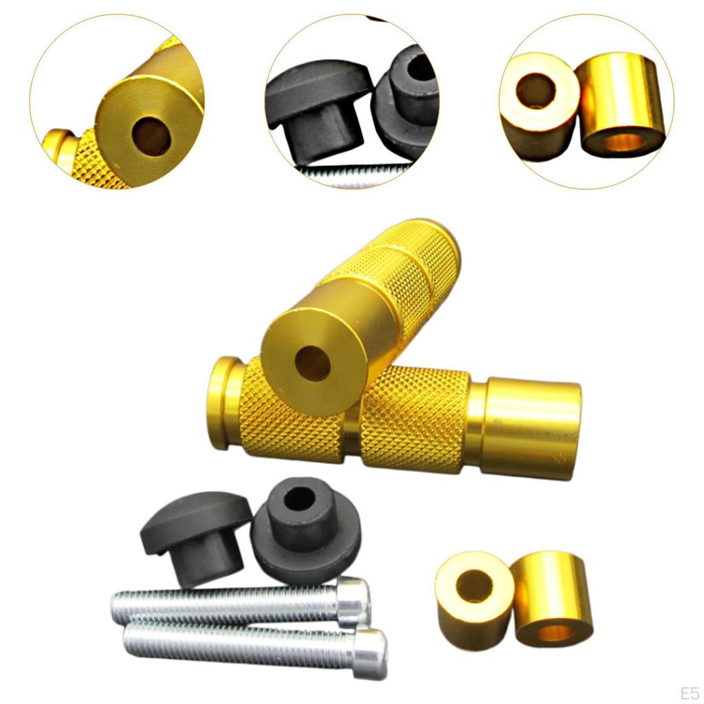 Motorcycle Passenger Foot Pegs Aluminum Alloy Professional Spare Parts Easy Installation Universal