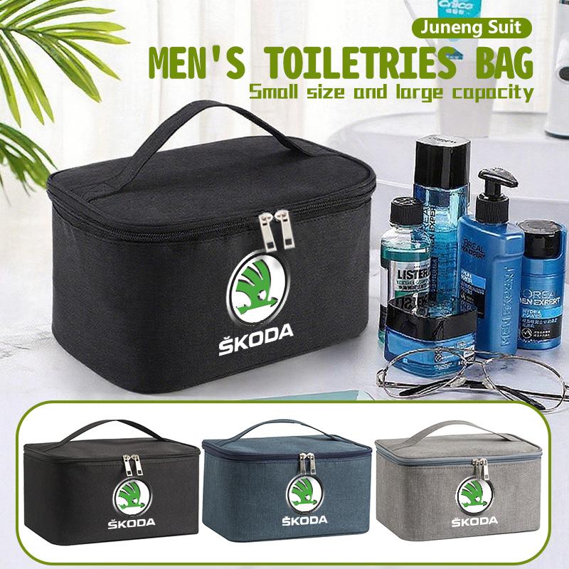 AAABT1 Car Toiletry Bag Waterproof Travel Wash Storage Bag Cosmetic Pounch For Skoda Kamiq Karoq Octavia 2 3 Rapid Scala Kami Fabia VII