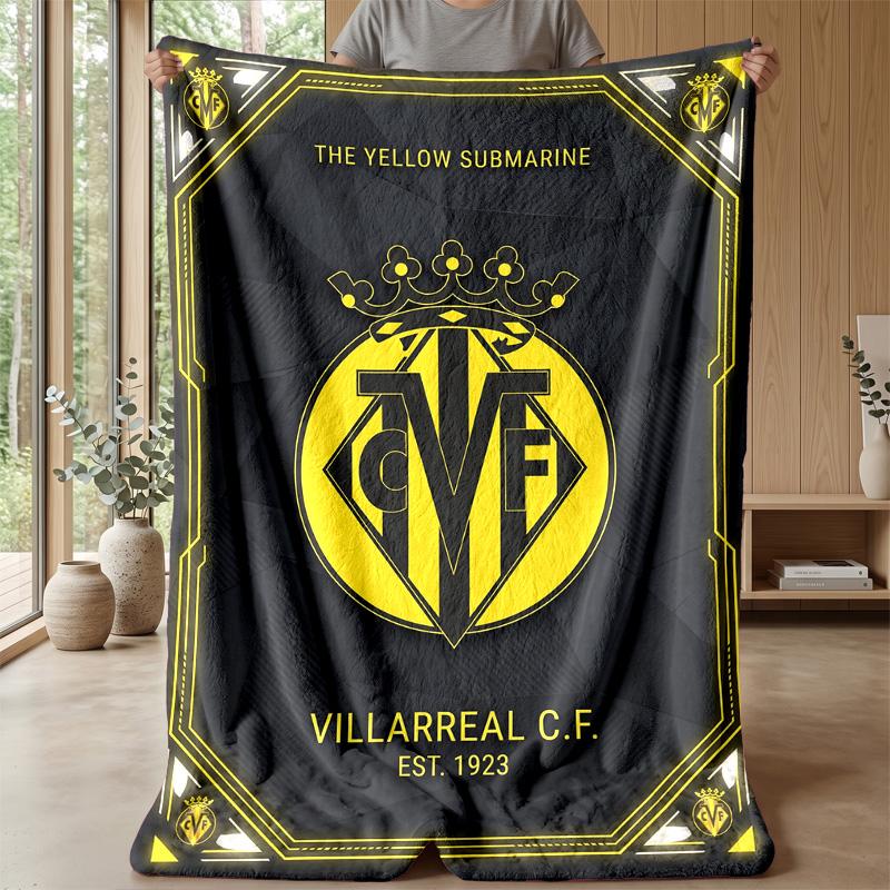 Villarreal FC Soft Flannel Fleece Blanket Lightweight Cozy Warm Throw Blanket For Sofa Bed Home Decor