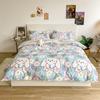 Kawaii Bumping Rabbit Cartoon Bedding Set Duvet Cover Sheet Pillow Cases Bed Linen Set