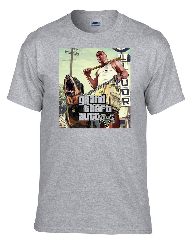 GTA V GTA 5 Grand Theft Auto 5 Rockstar SanAndreas Grey T-shirt 290Grey