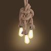 0.5M AC 220-240V Triple E27 Holders 3 Heads Hemp Rope Pendant Light Ceiling Lamp Creative