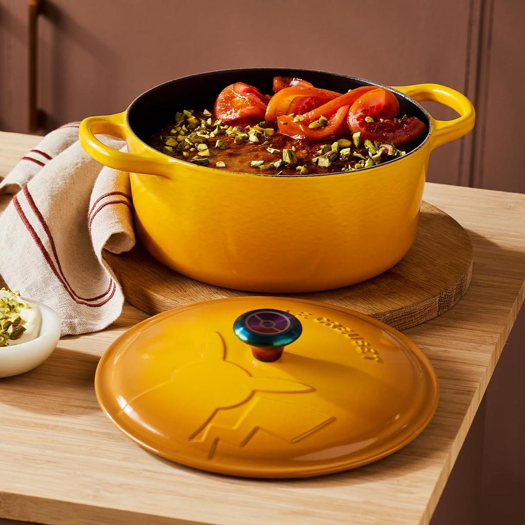 Le Creuset Pokemon Signature Cocotte Rondo 22 см Покемон Пикачу Официальный (Радужная ручка) [Японский продукт]