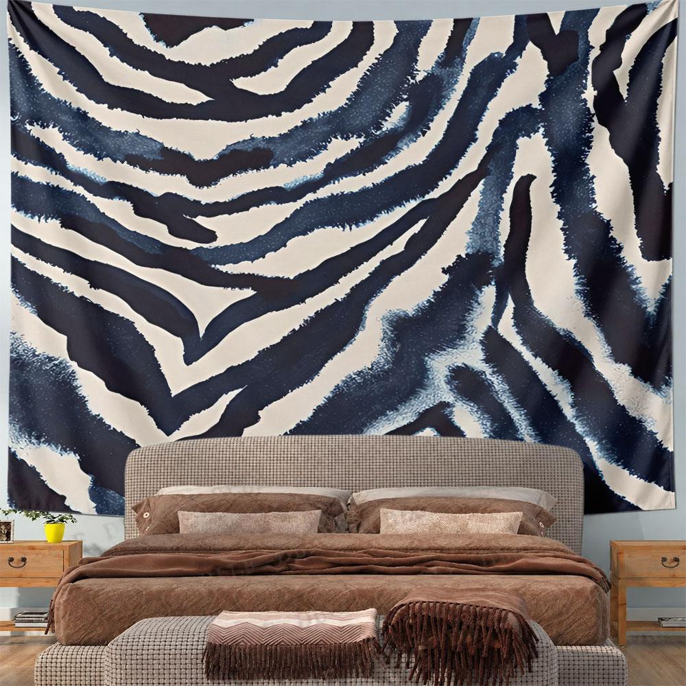 Zebra Print Stripe Pattern Tapestry Wall Hanging Abstract Animal Texture Art Decor for Bedroom Living Room