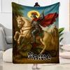 Knight Defeats Dragon Personalized Text Blanket Cozy Customizable Blanket Durable Comfort for Bed Nap Couch Sofa All-Season Use