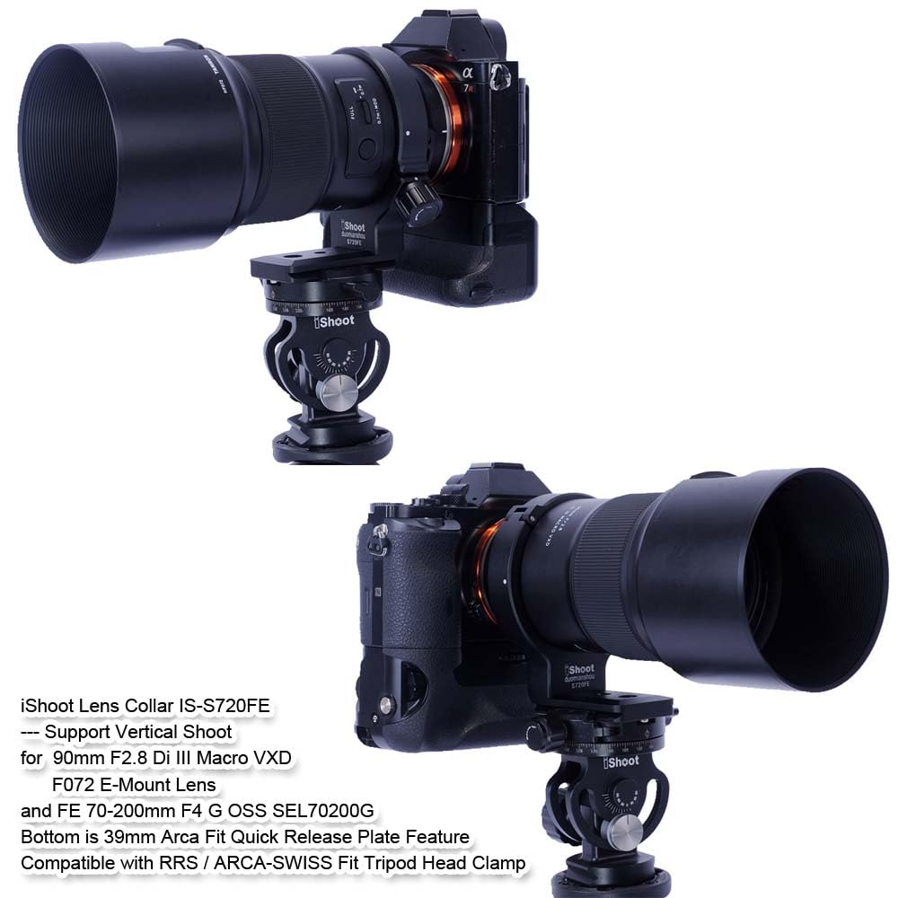 Lens ring type tripod compatible with Tamron 90mm Di III Macro VXD F072 and Sony FE F4 G OSS Includes camera support lens bracket tripod tripod mount