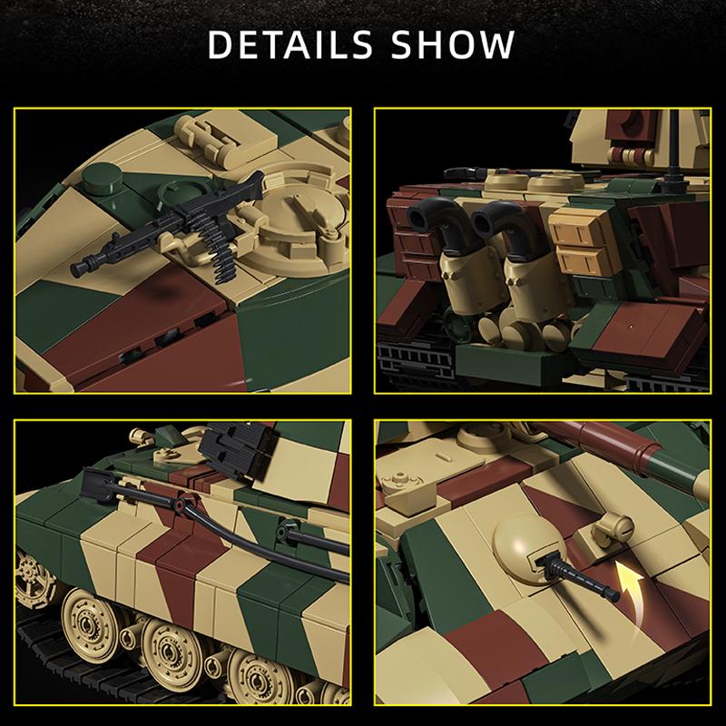 Военный Тяжелый Танк Королевский Тигр 2 Строительные Блоки MOC Армейская Бронетехника DIY Сборка Кирпичики Образовательная Игрушка Подарок для Взрослых 1780шт