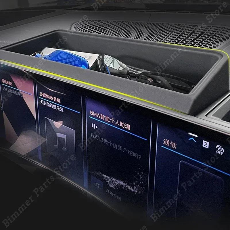 For BMW 3 Series G20 Facelift 2022 2023 Car Central Console Navigation Screen Storage Box Organizer Black Interior Accessories