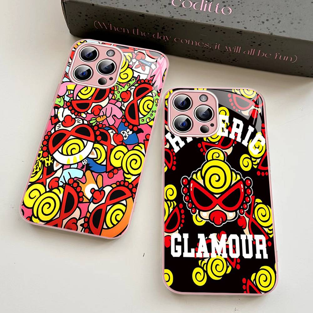 H-Hysteric Cute M-Mini Tempered Glass For Iphone 14 13 12 11 Pro Mini XS MAX 14Plus X XS XR Cover